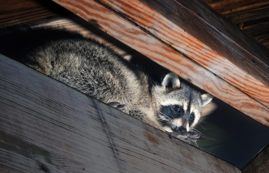 raccoon damage in the attic